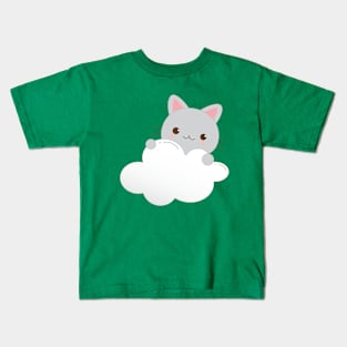 Cute Kitten on a Cloud Kids T-Shirt